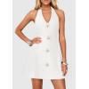 image:imagePRETTYGARDEN Summer Cocktail Dresses for Women Short 2026 Spring Halter V Neck Beach Party Backless A Line Mini DressWhite