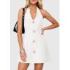 image:imagePRETTYGARDEN Summer Cocktail Dresses for Women Short 2026 Spring Halter V Neck Beach Party Backless A Line Mini DressWhite