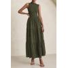 image:imagePRETTYGARDEN Summer Dresses for Women 2026 Casual Eyelet Sleeveless Wedding Guest Maxi Dress Tank Top Sundress with PocketsArmy Green