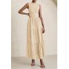image:imagePRETTYGARDEN Summer Dresses for Women 2026 Casual Eyelet Sleeveless Wedding Guest Maxi Dress Tank Top Sundress with PocketsBeige