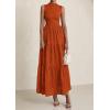 image:imagePRETTYGARDEN Summer Dresses for Women 2026 Casual Eyelet Sleeveless Wedding Guest Maxi Dress Tank Top Sundress with PocketsBrick Red