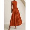 image:imagePRETTYGARDEN Summer Dresses for Women 2026 Casual Eyelet Sleeveless Wedding Guest Maxi Dress Tank Top Sundress with PocketsBrick Red