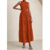 image:imagePRETTYGARDEN Summer Dresses for Women 2026 Casual Eyelet Sleeveless Wedding Guest Maxi Dress Tank Top Sundress with PocketsBrick Red