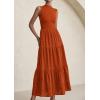 image:imagePRETTYGARDEN Summer Dresses for Women 2026 Casual Eyelet Sleeveless Wedding Guest Maxi Dress Tank Top Sundress with PocketsBrick Red