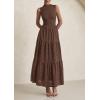 image:imagePRETTYGARDEN Summer Dresses for Women 2026 Casual Eyelet Sleeveless Wedding Guest Maxi Dress Tank Top Sundress with PocketsBrown