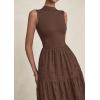 image:imagePRETTYGARDEN Summer Dresses for Women 2026 Casual Eyelet Sleeveless Wedding Guest Maxi Dress Tank Top Sundress with PocketsBrown