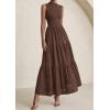 image:imagePRETTYGARDEN Summer Dresses for Women 2026 Casual Eyelet Sleeveless Wedding Guest Maxi Dress Tank Top Sundress with PocketsBrown