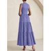 image:imagePRETTYGARDEN Summer Dresses for Women 2026 Casual Eyelet Sleeveless Wedding Guest Maxi Dress Tank Top Sundress with PocketsDark Blue