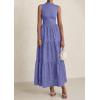 image:imagePRETTYGARDEN Summer Dresses for Women 2026 Casual Eyelet Sleeveless Wedding Guest Maxi Dress Tank Top Sundress with PocketsDark Blue