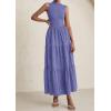 image:imagePRETTYGARDEN Summer Dresses for Women 2026 Casual Eyelet Sleeveless Wedding Guest Maxi Dress Tank Top Sundress with PocketsDark Blue
