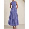 image:imagePRETTYGARDEN Summer Dresses for Women 2026 Casual Eyelet Sleeveless Wedding Guest Maxi Dress Tank Top Sundress with PocketsDark Blue