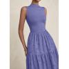 image:imagePRETTYGARDEN Summer Dresses for Women 2026 Casual Eyelet Sleeveless Wedding Guest Maxi Dress Tank Top Sundress with PocketsDark Blue