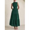 image:imagePRETTYGARDEN Summer Dresses for Women 2026 Casual Eyelet Sleeveless Wedding Guest Maxi Dress Tank Top Sundress with PocketsDark Green