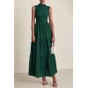 image:imagePRETTYGARDEN Summer Dresses for Women 2026 Casual Eyelet Sleeveless Wedding Guest Maxi Dress Tank Top Sundress with PocketsDark Green