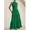 image:imagePRETTYGARDEN Summer Dresses for Women 2026 Casual Eyelet Sleeveless Wedding Guest Maxi Dress Tank Top Sundress with PocketsEmerald Green
