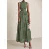 image:imagePRETTYGARDEN Summer Dresses for Women 2026 Casual Eyelet Sleeveless Wedding Guest Maxi Dress Tank Top Sundress with PocketsGreen