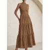image:imagePRETTYGARDEN Summer Dresses for Women 2026 Casual Eyelet Sleeveless Wedding Guest Maxi Dress Tank Top Sundress with PocketsKhaki