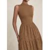 image:imagePRETTYGARDEN Summer Dresses for Women 2026 Casual Eyelet Sleeveless Wedding Guest Maxi Dress Tank Top Sundress with PocketsKhaki