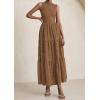 image:imagePRETTYGARDEN Summer Dresses for Women 2026 Casual Eyelet Sleeveless Wedding Guest Maxi Dress Tank Top Sundress with PocketsKhaki