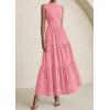 image:imagePRETTYGARDEN Summer Dresses for Women 2026 Casual Eyelet Sleeveless Wedding Guest Maxi Dress Tank Top Sundress with PocketsPink