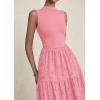 image:imagePRETTYGARDEN Summer Dresses for Women 2026 Casual Eyelet Sleeveless Wedding Guest Maxi Dress Tank Top Sundress with PocketsPink