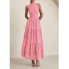 image:imagePRETTYGARDEN Summer Dresses for Women 2026 Casual Eyelet Sleeveless Wedding Guest Maxi Dress Tank Top Sundress with PocketsPink