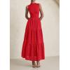 image:imagePRETTYGARDEN Summer Dresses for Women 2026 Casual Eyelet Sleeveless Wedding Guest Maxi Dress Tank Top Sundress with PocketsRed