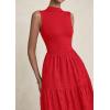 image:imagePRETTYGARDEN Summer Dresses for Women 2026 Casual Eyelet Sleeveless Wedding Guest Maxi Dress Tank Top Sundress with PocketsRed