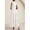 image:imagePRETTYGARDEN Summer Dresses for Women 2026 Casual Eyelet Sleeveless Wedding Guest Maxi Dress Tank Top Sundress with PocketsWhite