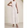 image:imagePRETTYGARDEN Summer Dresses for Women 2026 Casual Eyelet Sleeveless Wedding Guest Maxi Dress Tank Top Sundress with PocketsWhite