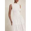 image:imagePRETTYGARDEN Summer Dresses for Women 2026 Casual Eyelet Sleeveless Wedding Guest Maxi Dress Tank Top Sundress with PocketsWhite