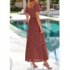 image:imagePRETTYGARDEN Summer Dresses for Women 2026 Eyelet Square Neck Puff Sleeve Smocked Wedding Guest Maxi Dress with PocketsBrown Red