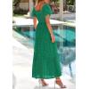 image:imagePRETTYGARDEN Summer Dresses for Women 2026 Eyelet Square Neck Puff Sleeve Smocked Wedding Guest Maxi Dress with PocketsDark Green