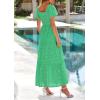 image:imagePRETTYGARDEN Summer Dresses for Women 2026 Eyelet Square Neck Puff Sleeve Smocked Wedding Guest Maxi Dress with PocketsGreen