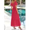 image:imagePRETTYGARDEN Summer Dresses for Women 2026 Eyelet Square Neck Puff Sleeve Smocked Wedding Guest Maxi Dress with PocketsRed