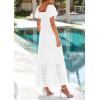 image:imagePRETTYGARDEN Summer Dresses for Women 2026 Eyelet Square Neck Puff Sleeve Smocked Wedding Guest Maxi Dress with PocketsWhite