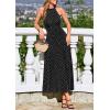 image:imagePRETTYGARDEN Summer Halter Dresses for Women 2026 Vacation Outfits Sleeveless Polka Dot Sundress Wedding Guest Maxi DressDot Black White