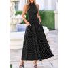image:imagePRETTYGARDEN Summer Halter Dresses for Women 2026 Vacation Outfits Sleeveless Polka Dot Sundress Wedding Guest Maxi DressDot Black White