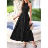 image:imagePRETTYGARDEN Summer Halter Dresses for Women 2026 Vacation Outfits Sleeveless Polka Dot Sundress Wedding Guest Maxi DressDot Black White