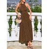 image:imagePRETTYGARDEN Summer Halter Dresses for Women 2026 Vacation Outfits Sleeveless Polka Dot Sundress Wedding Guest Maxi DressDot Brown Apricot