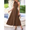 image:imagePRETTYGARDEN Summer Halter Dresses for Women 2026 Vacation Outfits Sleeveless Polka Dot Sundress Wedding Guest Maxi DressDot Brown Apricot
