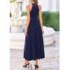 image:imagePRETTYGARDEN Summer Halter Dresses for Women 2026 Vacation Outfits Sleeveless Polka Dot Sundress Wedding Guest Maxi DressDot Dark Blue White