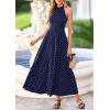 image:imagePRETTYGARDEN Summer Halter Dresses for Women 2026 Vacation Outfits Sleeveless Polka Dot Sundress Wedding Guest Maxi DressDot Dark Blue White