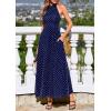 image:imagePRETTYGARDEN Summer Halter Dresses for Women 2026 Vacation Outfits Sleeveless Polka Dot Sundress Wedding Guest Maxi DressDot Dark Blue White