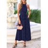 image:imagePRETTYGARDEN Summer Halter Dresses for Women 2026 Vacation Outfits Sleeveless Polka Dot Sundress Wedding Guest Maxi DressDot Dark Blue White