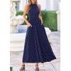 image:imagePRETTYGARDEN Summer Halter Dresses for Women 2026 Vacation Outfits Sleeveless Polka Dot Sundress Wedding Guest Maxi DressDot Dark Blue White