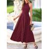 image:imagePRETTYGARDEN Summer Halter Dresses for Women 2026 Vacation Outfits Sleeveless Polka Dot Sundress Wedding Guest Maxi DressDot Red White
