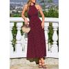 image:imagePRETTYGARDEN Summer Halter Dresses for Women 2026 Vacation Outfits Sleeveless Polka Dot Sundress Wedding Guest Maxi DressDot Red White