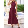 image:imagePRETTYGARDEN Summer Halter Dresses for Women 2026 Vacation Outfits Sleeveless Polka Dot Sundress Wedding Guest Maxi DressDot Red White