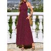 image:imagePRETTYGARDEN Summer Halter Dresses for Women 2026 Vacation Outfits Sleeveless Polka Dot Sundress Wedding Guest Maxi DressDot Red White